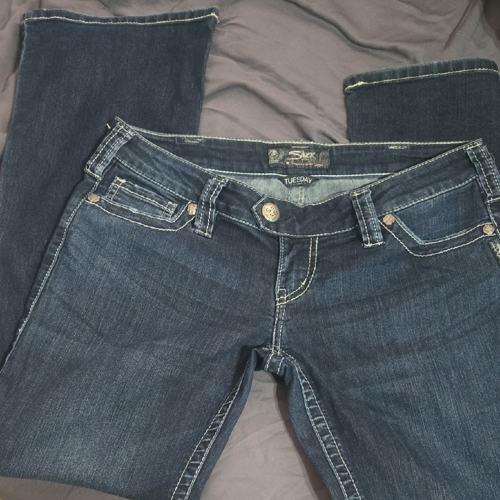 Silver Jeans Women's Dark Blue Boot Cut Jeans